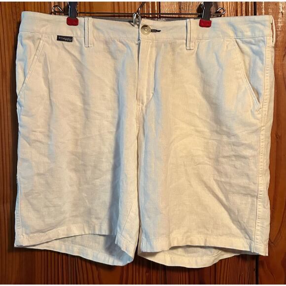 Columbia PFG women’s linen blend Bermuda shorts NEW tan size 14 - Picture 1 of 4